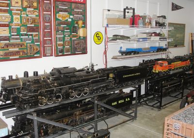 Display racks in Chuck's shop.