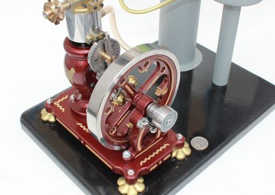 A close view of the Victorian hit-n-miss engine.