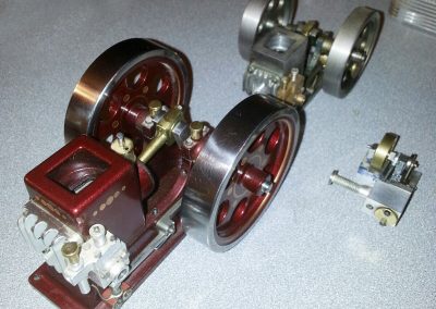 Some of Phil's hit-n-miss engines arranged together.