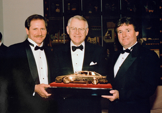 Dale Earnhardt Receiving His Gold Car Award Dale Earnhardt receiving the gold car award built by Mike.