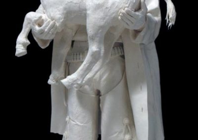 A cast paper sculpture called, "Saved From the Flood."