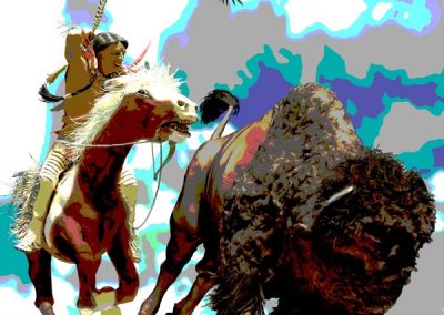 Another print called, “Taking a Big Bull.”