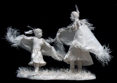 The sculpture, “Butterfly Sisters.”