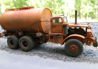 Alternate view of the Mack water truck.