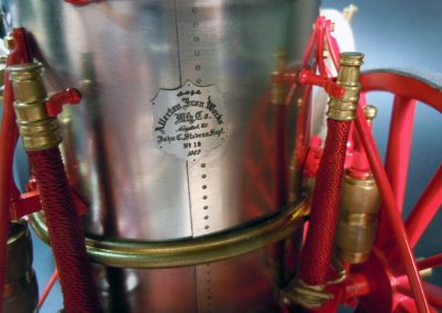 A close view of the steam pumper.