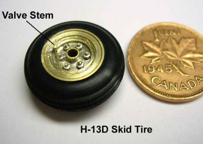 The wheel and tire for the Bell helicopter.