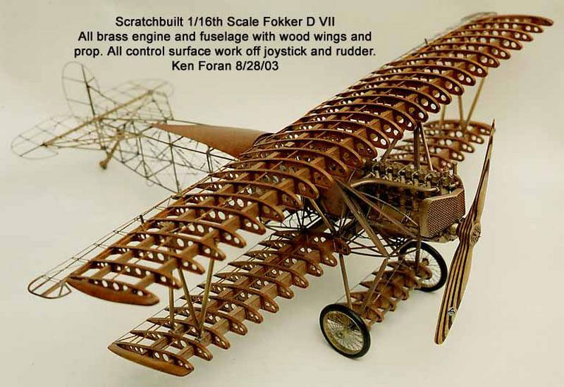Fokker D-VII Biplane Ken's scale model Fokker D-VII, a WWI aircraft.