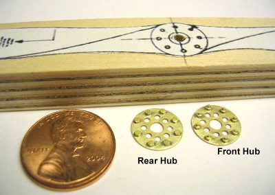 More details for propeller construction with penny for scale.