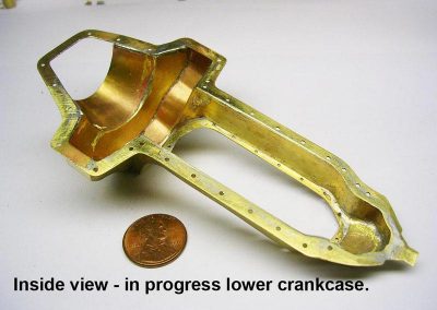 The inside of the lower crankcase.