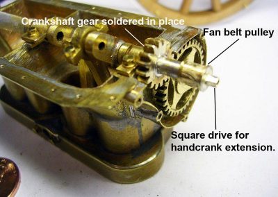Crankshaft installation for the Model T.