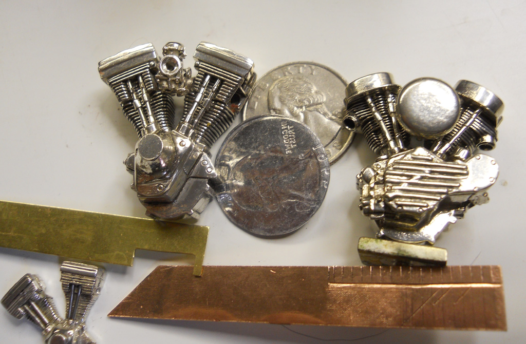 Harley Engine Pins A few of Bryan's tiny Harley engine pins.