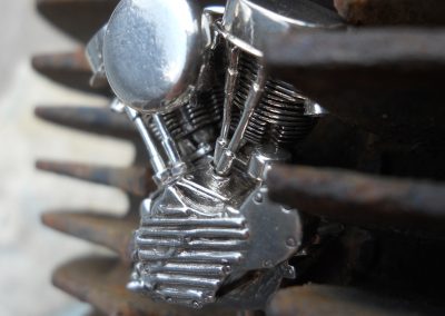 One of Bryan's Harley Panhead engines.