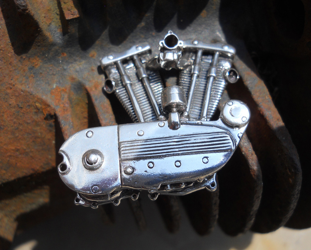 Harley Sportster Engine Pin One of Bryan's tiny Harley Sportster engines.