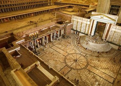 A wide angle view of the prayer court.