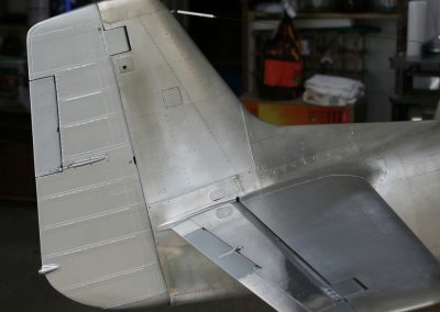The rudder nearing completion.