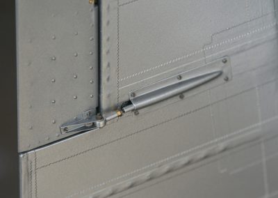 A close detail of the rudder.