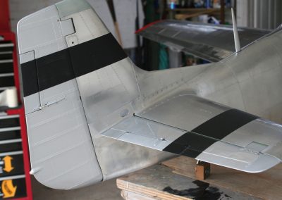The finished tail section with some paint applied.
