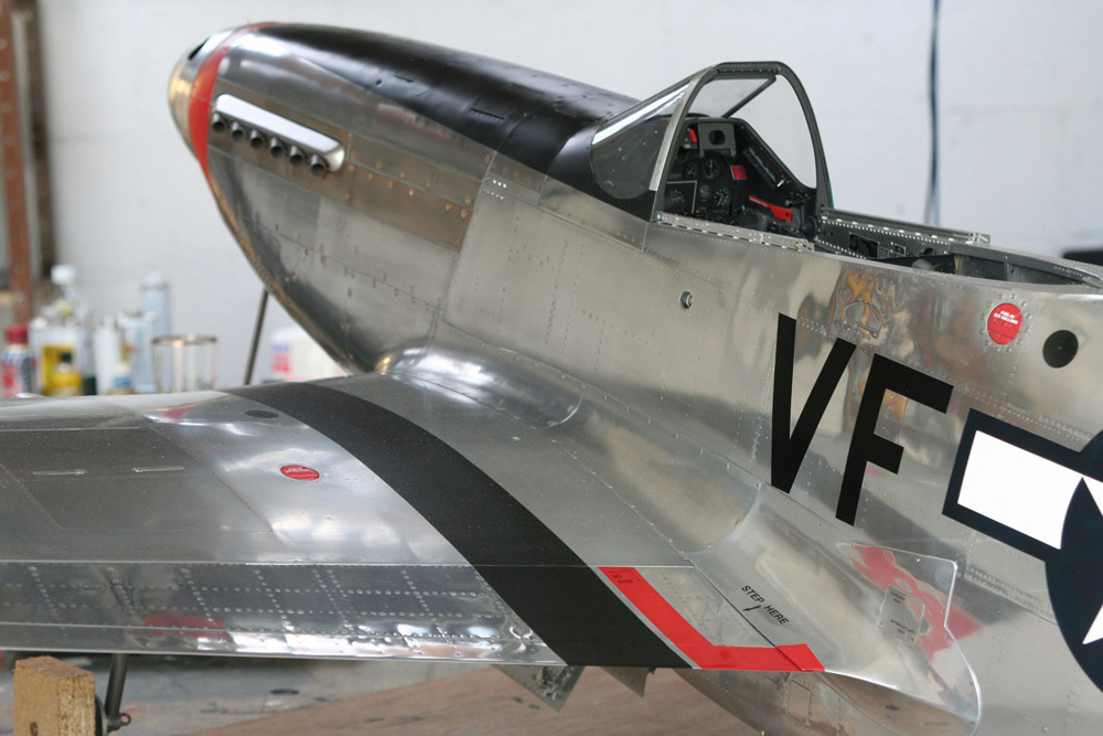 P-51D Mustang Model A side view of the P-51D under construction.