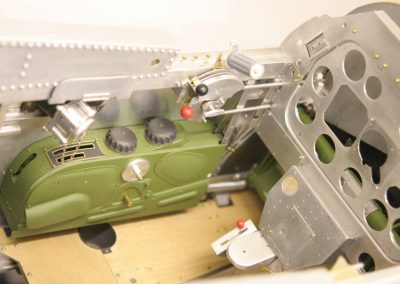 The port side of the cockpit in progress.