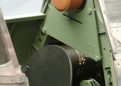 The pilot seat and headrest.