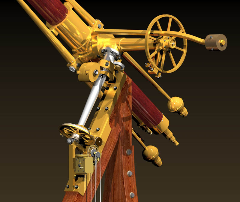 Dorpat Telescope CAD Detail Another close view of the Fraunhofer telescope CAD model.