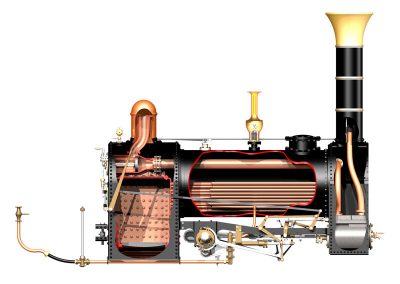A sectional view of one of Bill's locomotive CAD plans.