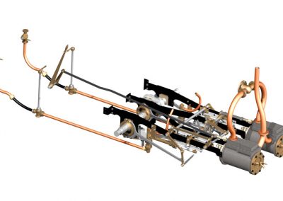 A dissected view of the Stephenson locomotive frame.