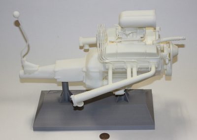 Another view of the scale model Chevy engine.