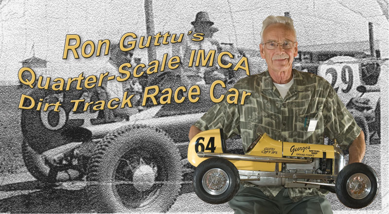 Ron Guttu With His Race Car Ron and his car in the foreground, with a picture of the original in the background.