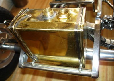 A close view of the fuel tank.