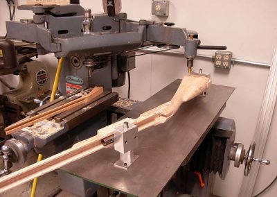 Machining the rifle stock.