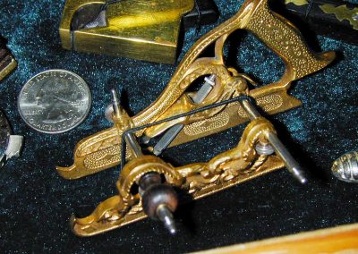 One of Paul's miniature woodworking tools—a Charles Miller patent.