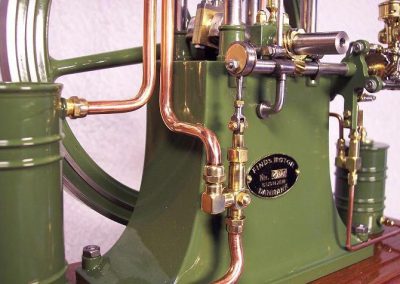 This view shows more detail of the water pump connection.