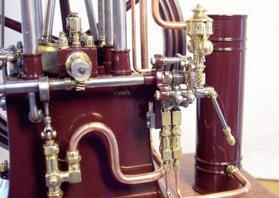 A close-up on some engine components.