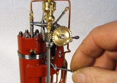 Operating the governor spring handle.
