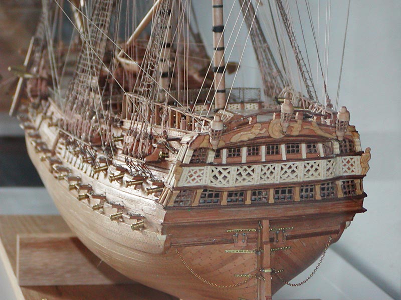 HMS Bellona A rear view of the scale model HMS Bellona.