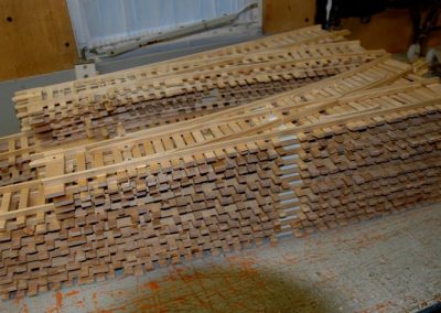 A large stack of track switches.