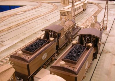 Two engines on the tracks.