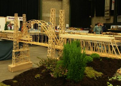 AA detailed look aat the wooden bridge.