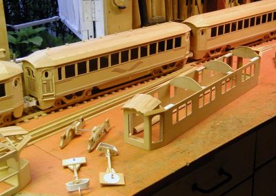 Parts for building a passenger car.
