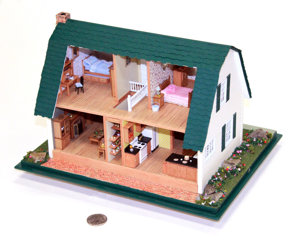 French Colonial Dollhouse A smaller scale French Colonial dollhouse built by the Harings.