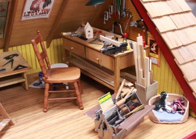 A peak inside the dollhouse attic.
