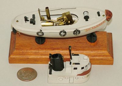 A look at the tugboat with the cabin removed.
