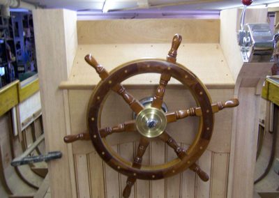 Building the steering wheel for the Rachel H.