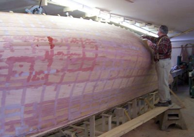 Fred working on the hull for the Rachel H.