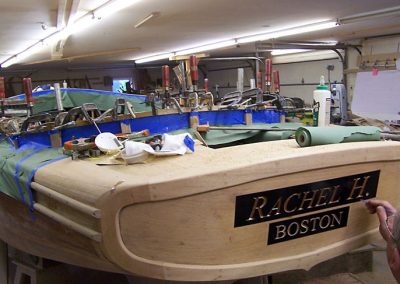 A rear look at the Rachel H. under construction.