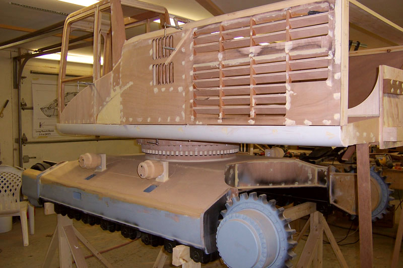1/2 Scale Cat Excavator A photo from the construction process for Fred's excavator.