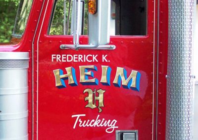 A close look at the Peterbilt cab.