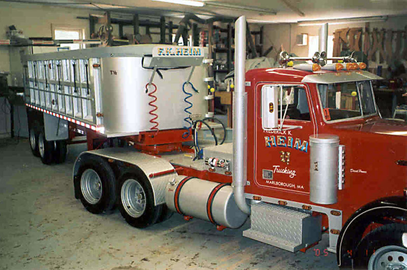 1/2 Scale Peterbilt Tractor and Trailer Fred's scale model Peterbilt sits in his large home shop.