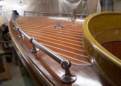 The nearly finished bow of the Rachel H.